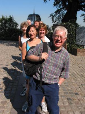from east to west on the meridian line