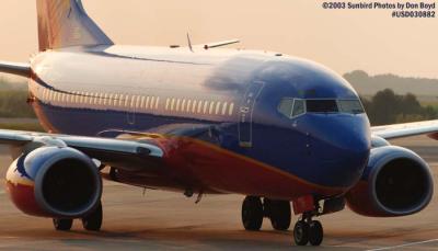Southwest Airlines B737 sunset stock photo #6195
