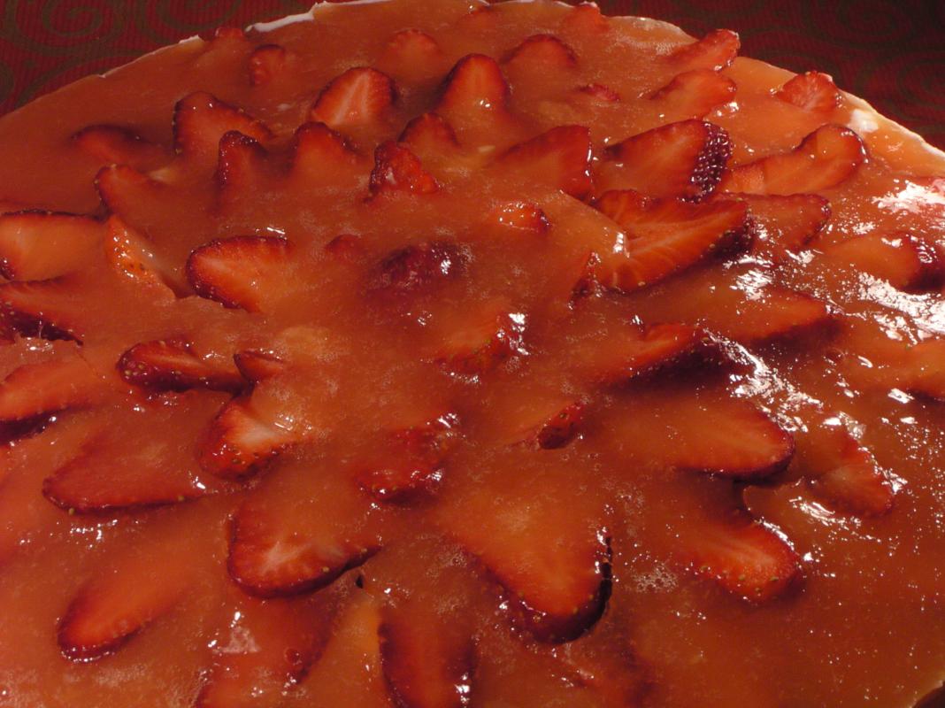 Strawberry pie with whipped cream