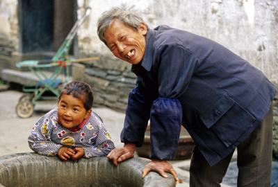 Grandpa, grandson and the Well