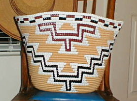 Snoqualmie basket - Coiled w/ imbrication and beading.