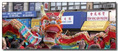 chinese dragon in parade