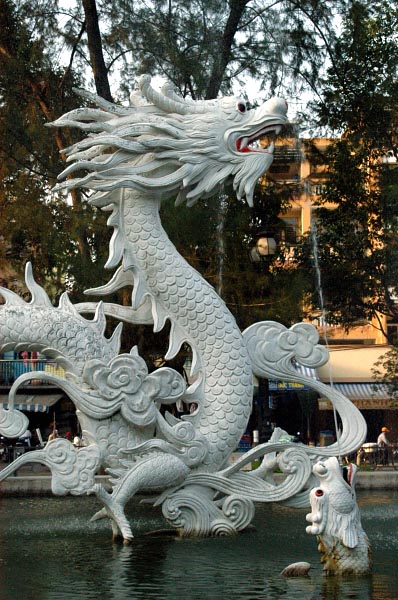 Chinese dragon fountain in Cholon