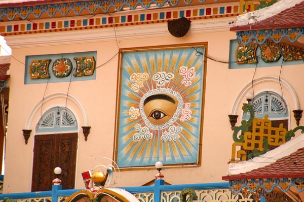 The Cao Dai religion is an local mix of Christianity, Buddhism, Islam, and other religions