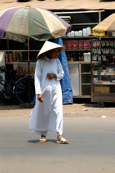 Cao Dai woman in the village