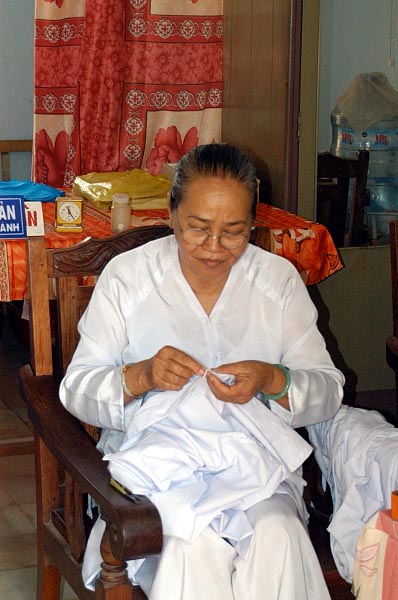 Woman sewing