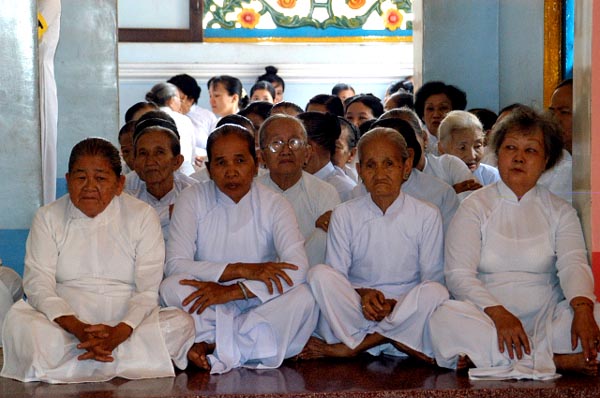 Women waiting for mass to start