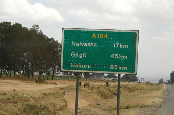 17 km to Naivasha where I'll leave the main road