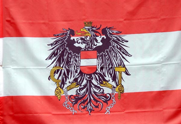 Austrian flag with coat of arms