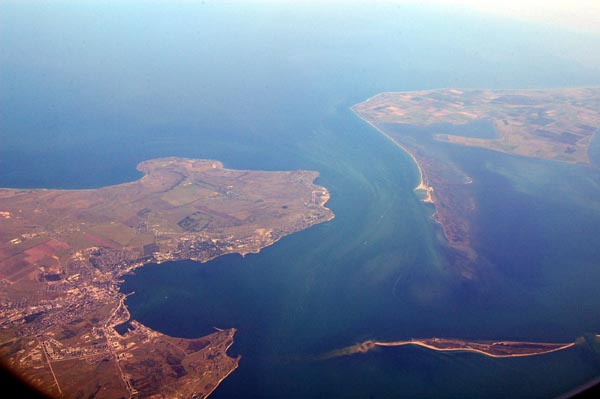 Kerch Strait separating the Black Sea from the Sea of Azov (top)