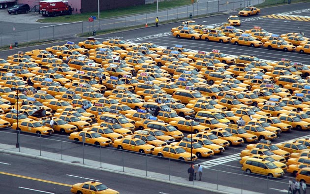 Taxis waiting at JFK