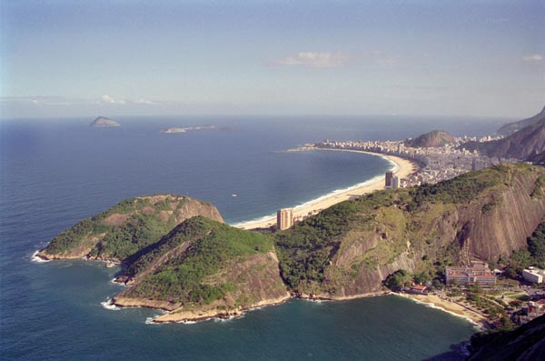 View of Praia Vermelha and Copacabana