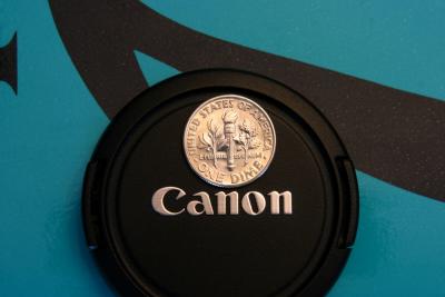 no extension tube
5 3/4 lens edge to dime
