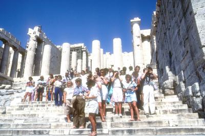 1987 Youth Tour on the Steps of the Acropolis in Athens, Greece