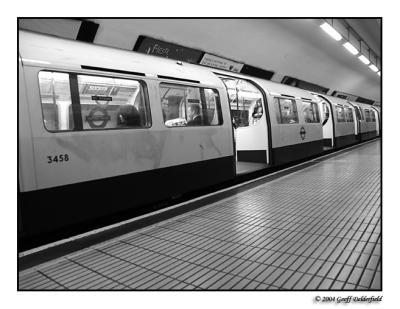 tube train waiting to depart