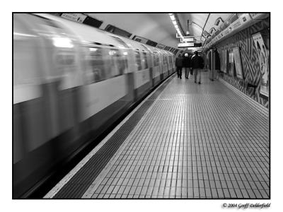 long platform - train leaving