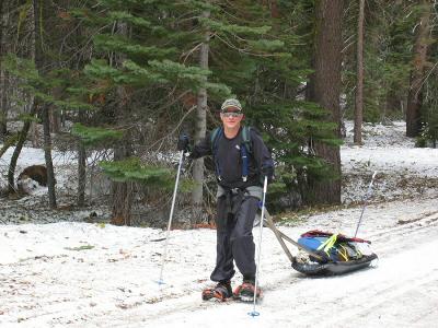 Dave and his sled near the end of the adventure