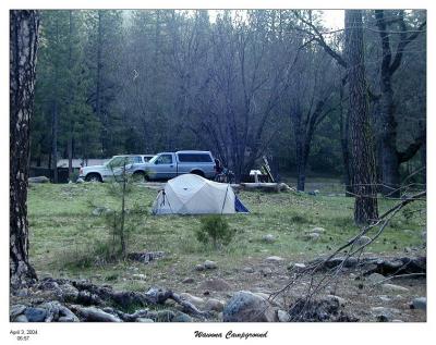 Our campsite at the Wawona Campgrounds