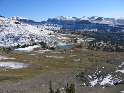 The climb from Sunset Lake