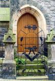 Church Gate down the street from Castle in Wales