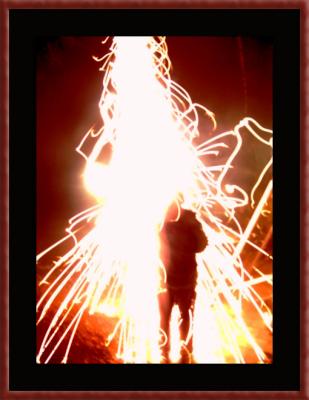 Fireworks fired from the hand