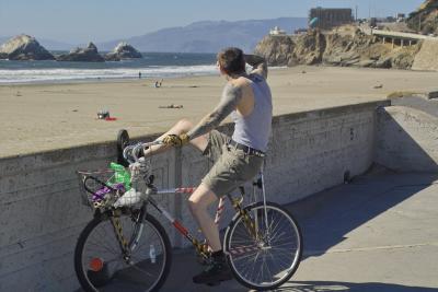 Bike Rider at the Beach