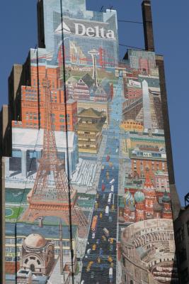 Delta murial on building