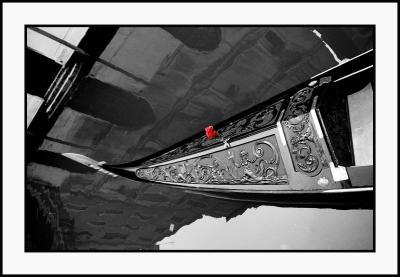 Gondola bw -red rose.jpg