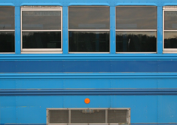 bus in blue