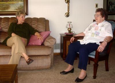 Kathie & Grandma in Living Room