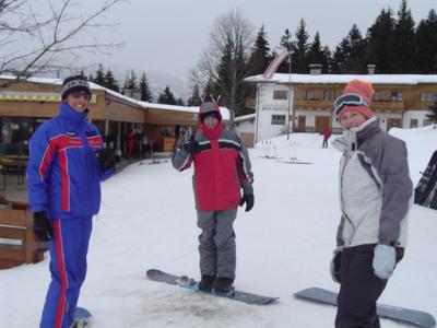 Clint and Tia with Stefan, our private snowboarding instructor.  We had 1 lesson at the beginning of the week.