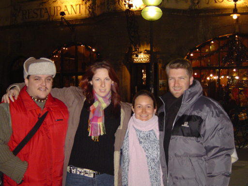 Jarrod, Tia and us, fresh from a beer hall.  hic..........