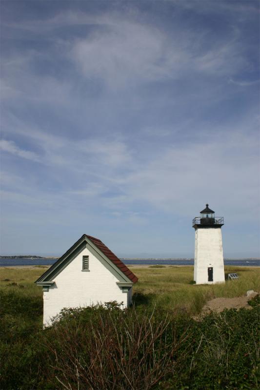 Long Point Light (not the same as the one on three previous shots, believe it or not). Provincetown Harbor, Sep. 6, 2004.