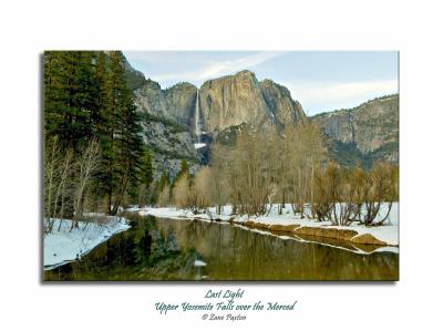 Last-Light, Upper Yosemite Falls over the Merced