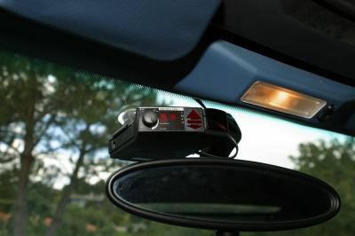 Close Up of the Valentine One installed in my BMW Z3