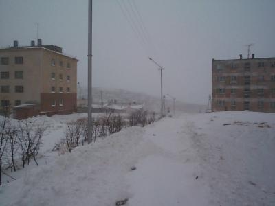 Winter Cyclone in Magadan 1999, Snowed for 7 days and the wind was so stong you could not even walk into it.