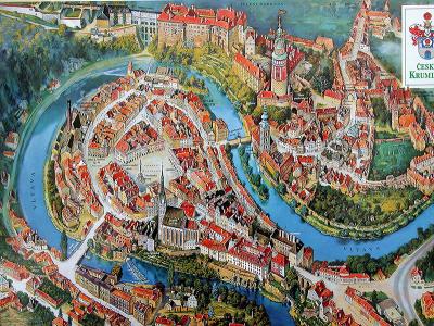 poster map of Cesky Krumlov