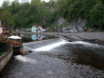 Vltava river scene at Cesky Krumlov