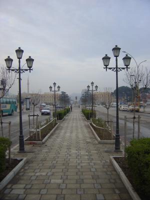 Road leading to central square of Tirana