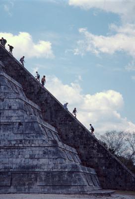 91 steps on four staircases facing north/south/east/west equal 364 with top portion for a total of 365 (Each day of the year)