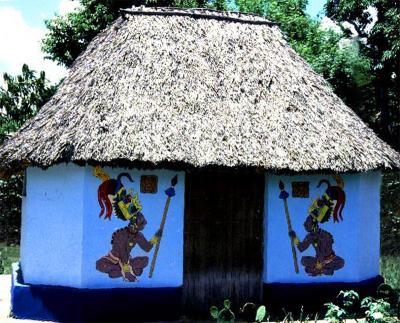Typical hut used throughout indigenous regions
