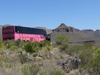 Tour bus at viewpoint