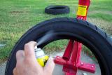 I use regular ole silicone spray to lube the tire for installation