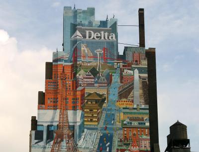 New York to the World, Delta Airline Ad - A View from 8th Ave and 33rd Street
