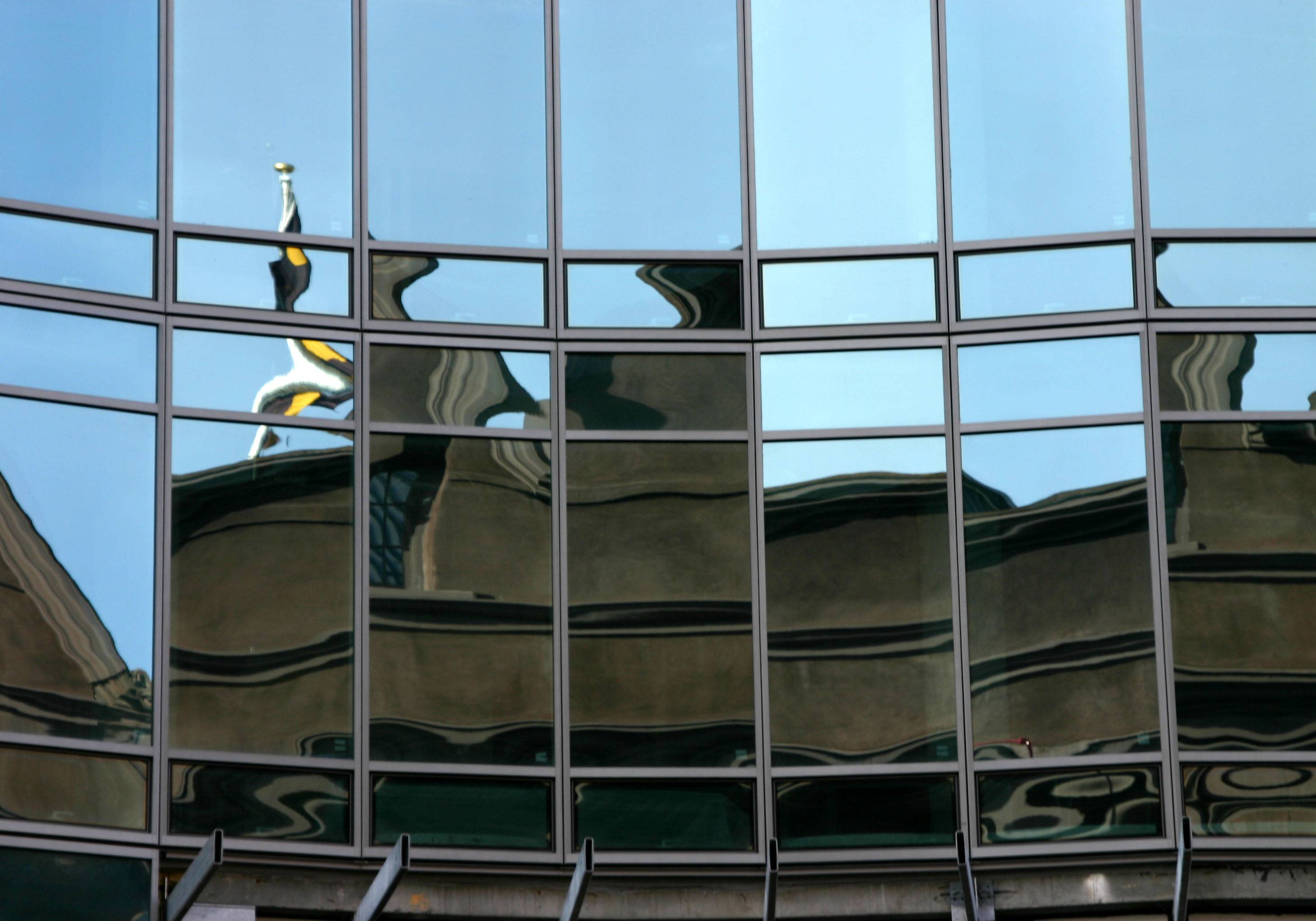 Cooper Union Reflected in Glass Tower Windows at Astor Place