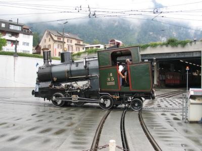 First cable car pushed by a steam engine.