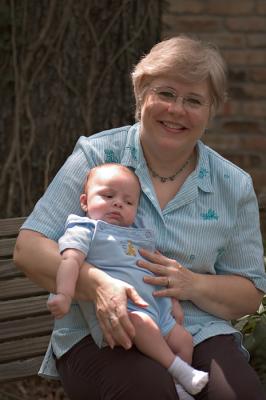 Grandma and Thomas outside 2