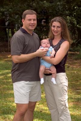 Jeff, Heather and Thomas outside