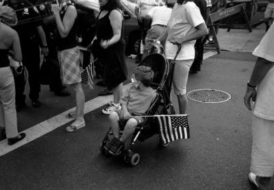 91201 Child w Flag Stroller
