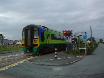 Train passing Harlech